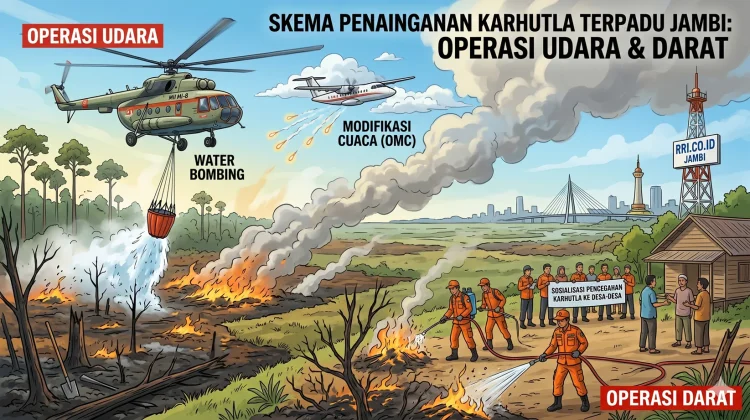 Tangkal Karhutla, Pemprov Jambi Terapkan Skema Operasi Darat dan Udara