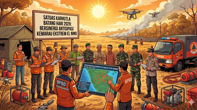 Satgas Karhutla Batang Hari Petakan Titik Rawan jelang Kemarau 2026