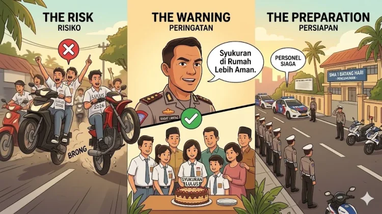 Cegah Konvoi Lulusan, Polres Batang Hari Siagakan Personel di Jalan