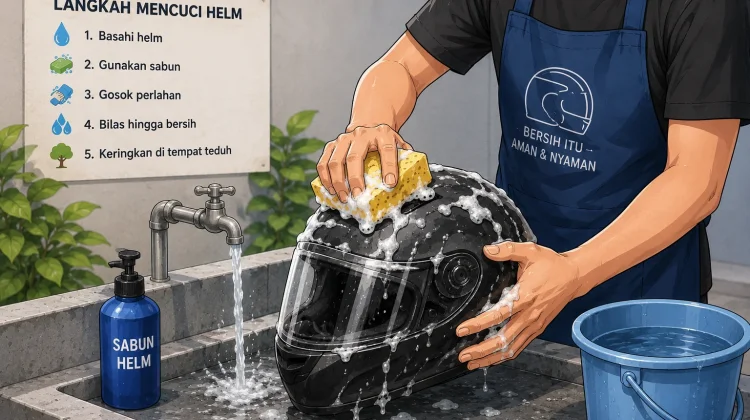 Cara Mencuci Helm agar Tetap Bersih dan Awet