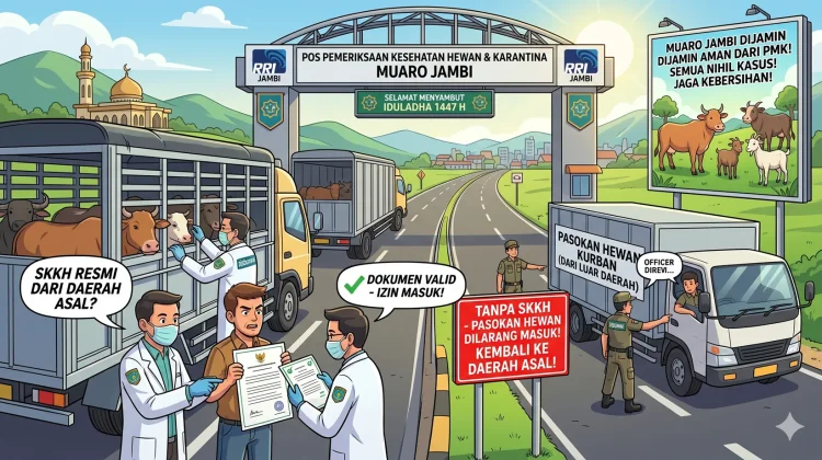 Pasokan Hewan Kurban Luar Daerah Dilarang Masuk Muaro Jambi bila tanpa SKKH