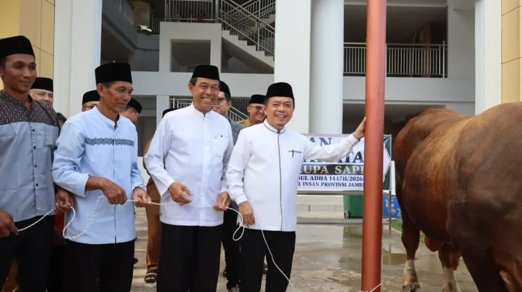 Gubernur  Serahkan Sapi Kurban Presiden Prabowo Seberat 930 Kilogram di Jambi