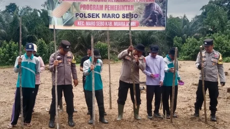 Polsek Maro Sebo Tanam Jagung Dukung Ketahanan Pangan
