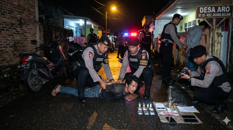 Polres Batanghari Gulung Bandar dan Kurir Sabu di Desa Aro