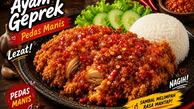 Resep Ayam Geprek Sambal Manis Pedas