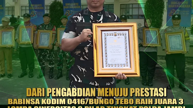 Babinsa Kodim 0416/Bungo Tebo Juara 3 Lomba Sinergitas 3 Pilar Tingkat Polda Jambi
