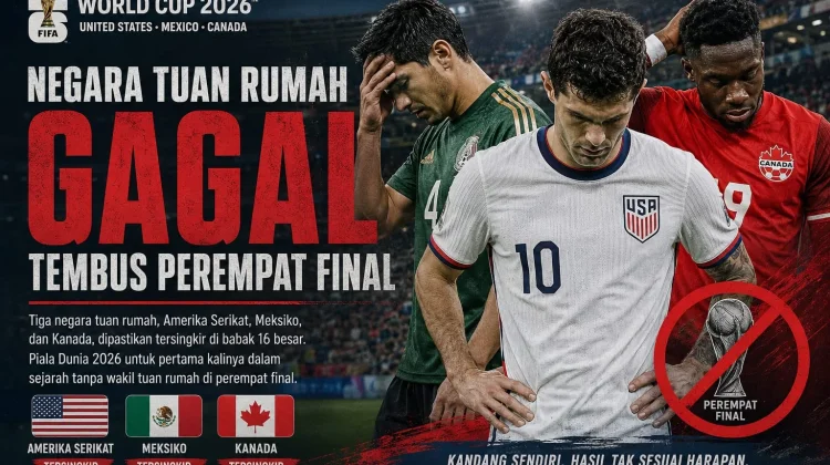 Kutukan Tuan Rumah Berlanjut, Tak Ada Wakil Tuan Rumah Piala Dunia 2026 di Perempat F