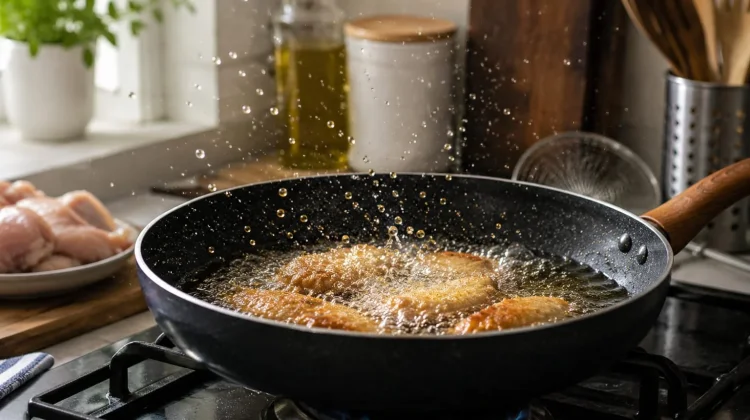Menutup Wajan saat Menggoreng Dapat Membuat Minyak Lebih Cepat Memercik