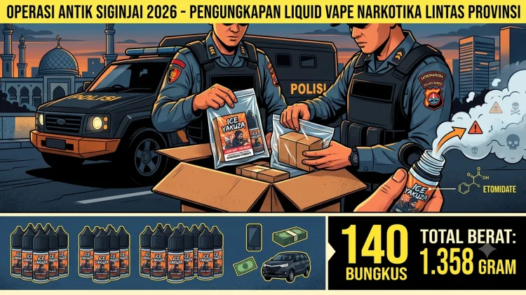 Modus Baru Liquid Vape Narkoba Diungkap, Polres Bungo Sita 140 Paket