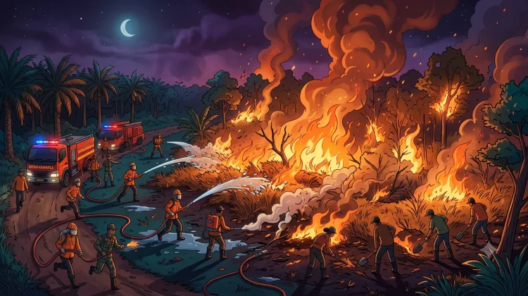 Tim Gabungan Padamkan 50 Hektare Lahan Terbakar di Sungai Gelam