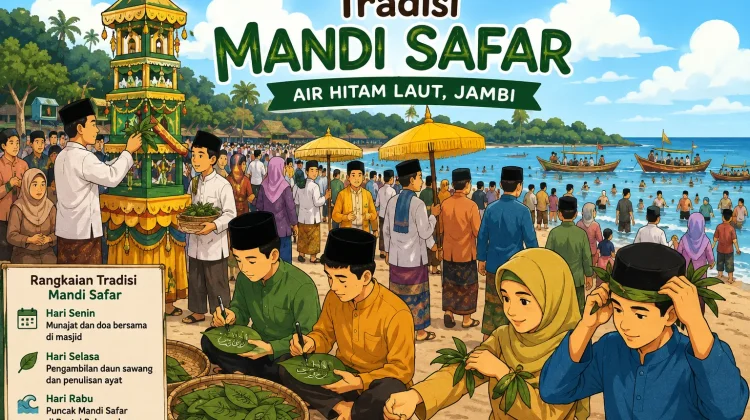 Mandi Safar Air Hitam Laut, Tradisi Jambi yang Sarat Makna