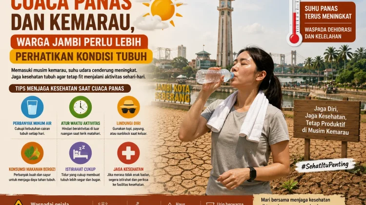 Cuaca Panas Warga Jambi Perlu Lebih Perhatikan Kondisi Tubuh