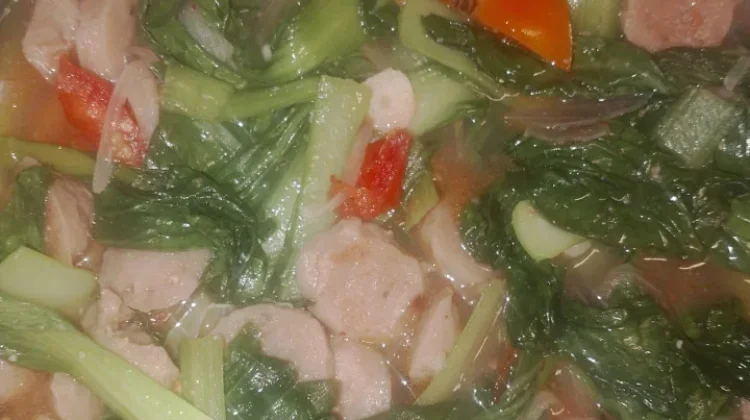 Tumis Pakcoy Bakso Gurih dan Nikmat