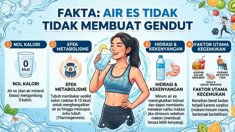 Anggapan yang Keliru bahwa Air Es Bisa Mengakibatkan Gendut