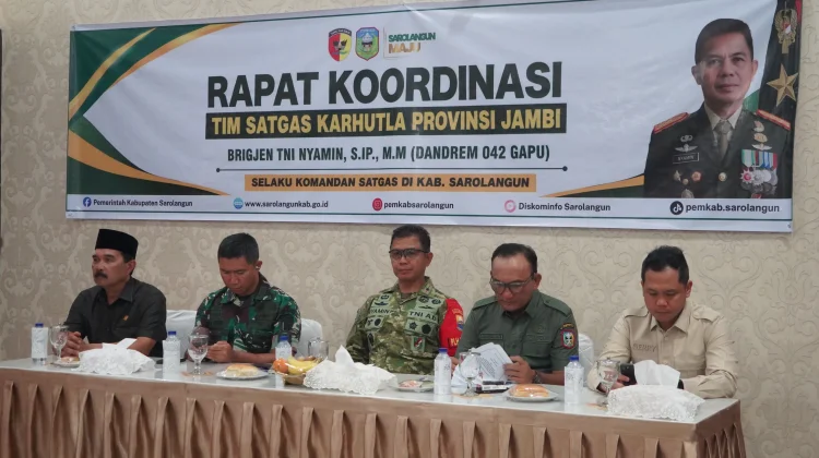 Danrem 042/Gapu Pimpin Rakor Satgas Karhutla, Perkuat Sinergi Cegah Kebakaran