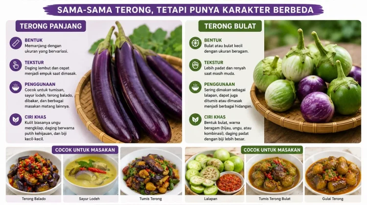 Terong Panjang dan Terong Bulat, Sama-Sama Terong tetapi Punya Karakter Berbeda