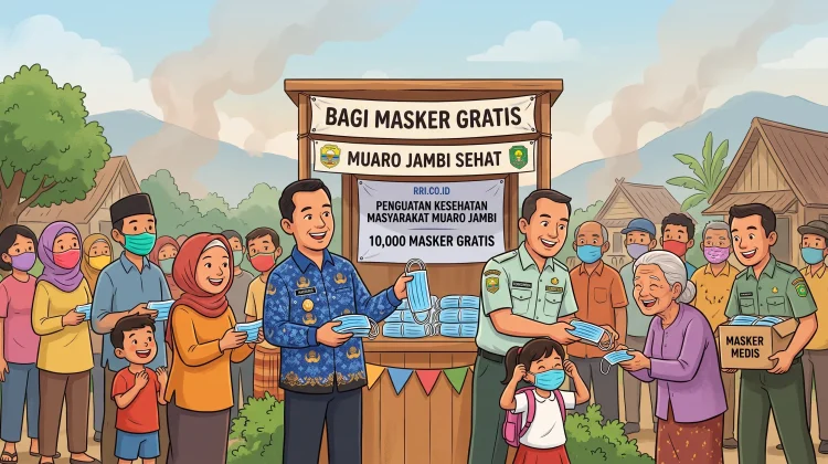 Udara Berbahaya, Pemkab Muaro Jambi Bagikan 10 Ribu Masker ke Warga