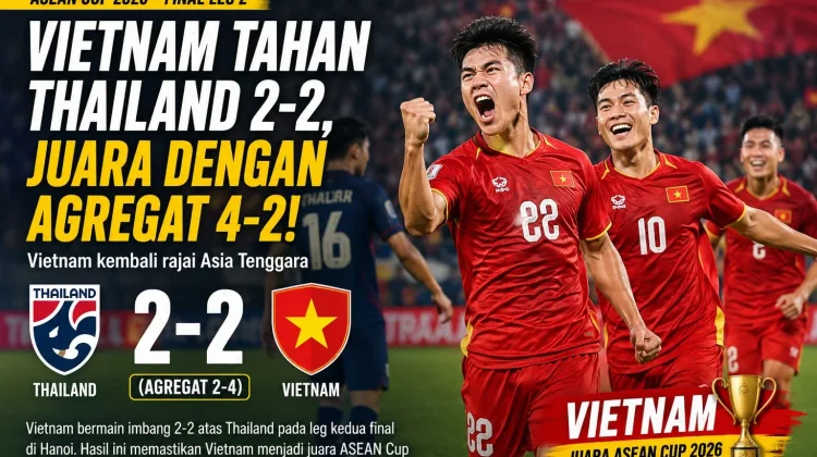 Vietnam Tahan Thailand, Juara ASEAN Cup 2026 dengan Agregat 4-2