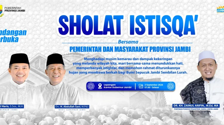 Undangan Terbuka Solat Istisqa, Gubernur : Bentuk Ikhtiar Mohon Hujan