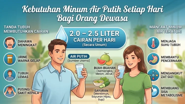 Jumlah Kebutuhan Air Minum bagi Orang Dewasa