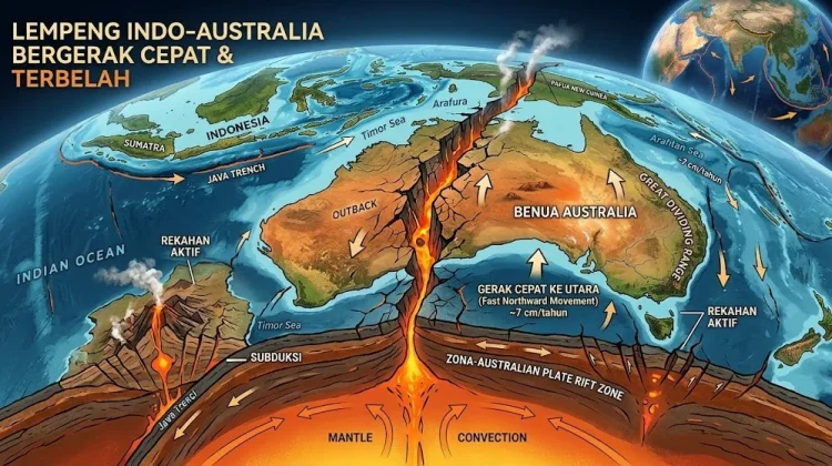 Australia Bergerak Hampir 7 Cm per Tahun, Benarkah Lempeng Indo-Australia Terbelah?