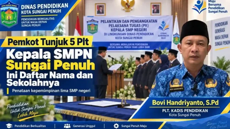 Pemkot Sungai Penuh Tunjuk Lima Plt Kepala SMPN, Ini Nama dan Sekolahnya