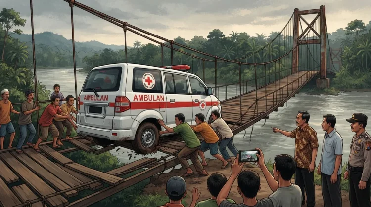 Viral Mobil Ambulans Terperosok, Jembatan Merangin Diperbaiki