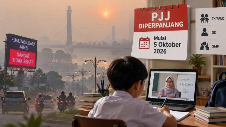 Udara Masih Sangat Tidak Sehat, PJJ di Kota Jambi Diperpanjang Mulai 5 Oktober