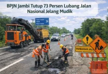 BPJN Jambi Tutup 73 Persen Lubang Jalan Nasional jelang Mudik Lebaran
