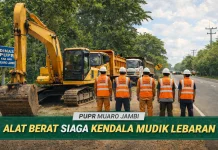 PUPR Muaro Jambi Siagakan Alat Berat Antisipasi Kendala Mudik