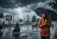 Waspada Cuaca Ekstrem, Jambi Diguyur Hujan Sepanjang Hari Ini