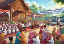 Suasana Haru Warnai Pelepasan Ratusan Calon Jamaah Haji Batang Hari