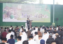 Sholat Idul Adha Menjadi Momentum Mempererat Silaturahmi Keluarga Korem 042/Gapu