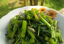 Tumis Kangkung agar Tetap terlihat Segar Hijau