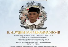 Jemaah Kloter BTH 21 Asal Tanjab Timur H. M Ayub Wafat di Madinah