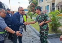 Danrem 042/Garuda Putih Sambut Kedatangan Wamenaker RI