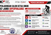 Seleksi Ketua Umum ICF Jambi Diperpanjang hingga 6 Juli 2026
