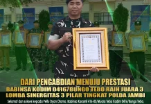 Babinsa Kodim 0416/Bungo Tebo Juara 3 Lomba Sinergitas 3 Pilar Tingkat Polda Jambi