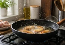 Menutup Wajan saat Menggoreng Dapat Membuat Minyak Lebih Cepat Memercik