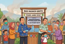 Udara Berbahaya, Pemkab Muaro Jambi Bagikan 10 Ribu Masker ke Warga