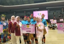 Tampil Memukau, Perwosi Jambi Kembali Juara Senam Kreasi Nasional