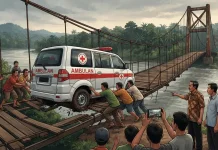 Viral Mobil Ambulans Terperosok, Jembatan Merangin Diperbaiki