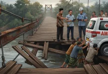 Gerak Cepat Dinas PUPR Perbaiki Jembatan Limbur Merangin yang Viral