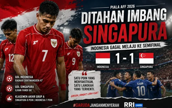 Ditahan Singapura 1-1, Indonesia Gagal ke Semifinal Piala AFF 2026