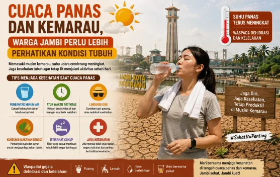 Cuaca Panas Warga Jambi Perlu Lebih Perhatikan Kondisi Tubuh