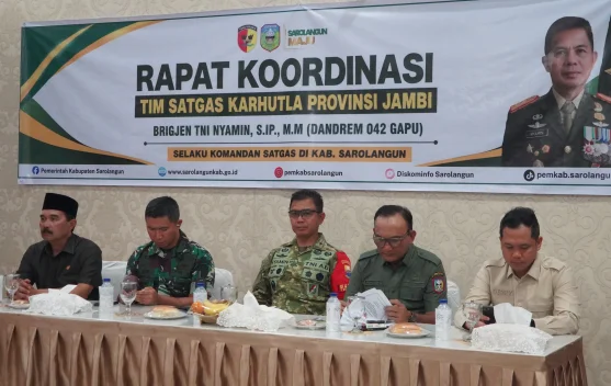 Danrem 042/Gapu Pimpin Rakor Satgas Karhutla, Perkuat Sinergi Cegah Kebakaran
