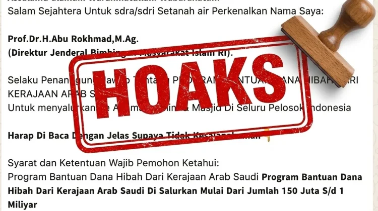 Kemenag Tegaskan Hibah Saudi 70 Persen Hoaks