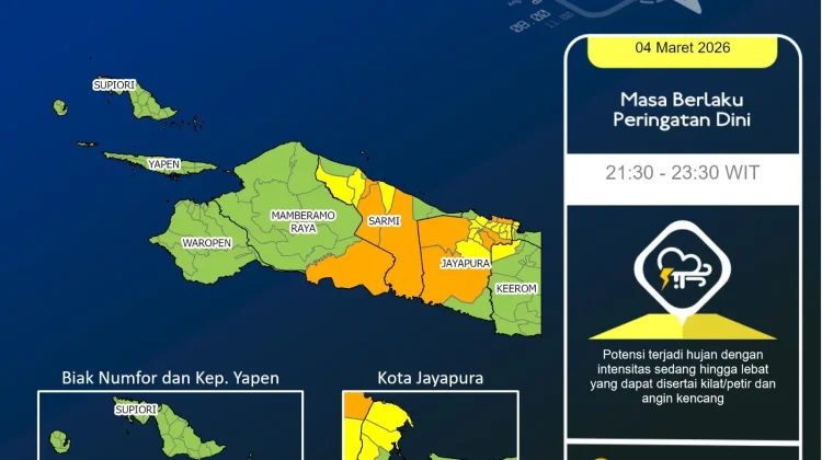 BMKG Papua Perbarui Peringatan Dini Malam Ini