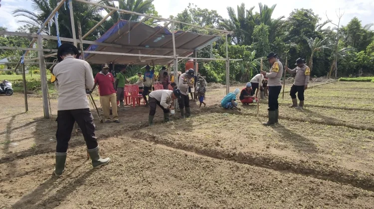 Polsek Bonggo Dorong Ketahanan Pangan dan Pemanfaatan Lahan di Kampung Rotea