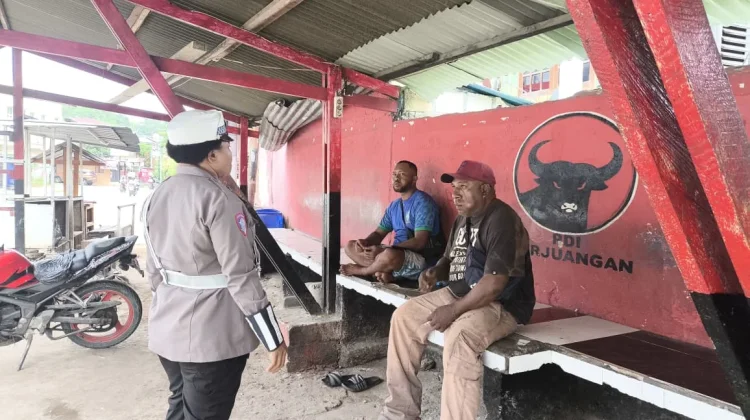 Sat Lantas Polresta Jayapura Kota Himbau Tertib Berlalu Lintas dan Cegah Konflik A